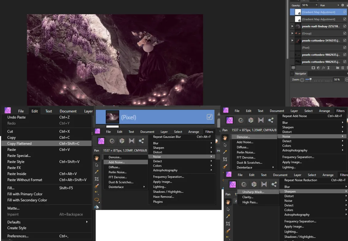 image showing buttons in affinity publisher