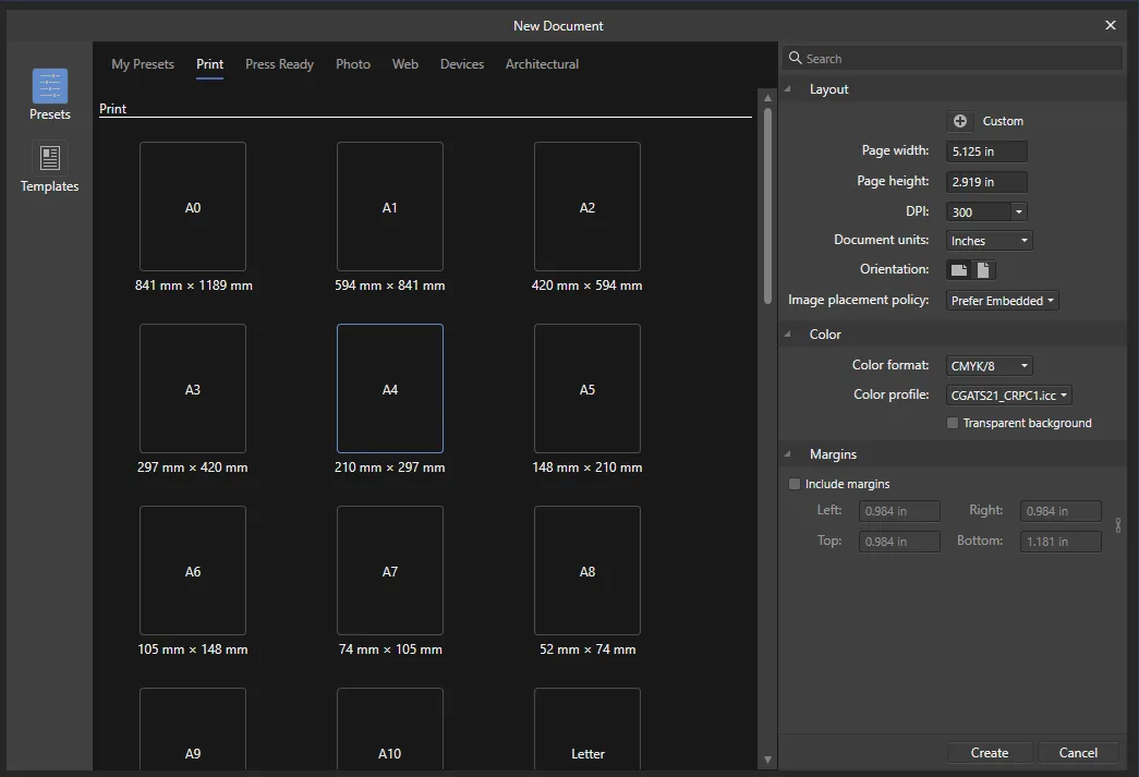 image showing buttons in affinity publisher