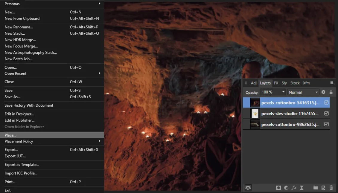 image showing buttons in affinity publisher