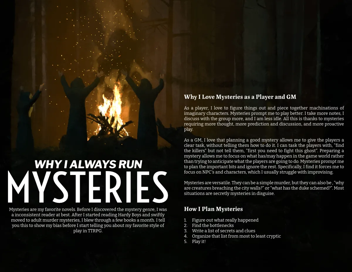Illustration for Why I Always Run Mysteries